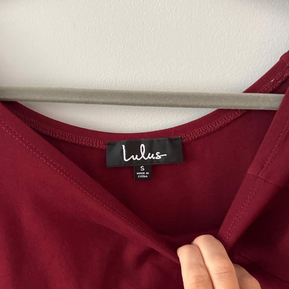 Yes to the Mesh burgundy dress LULUS size S - Picture 7 of 15
